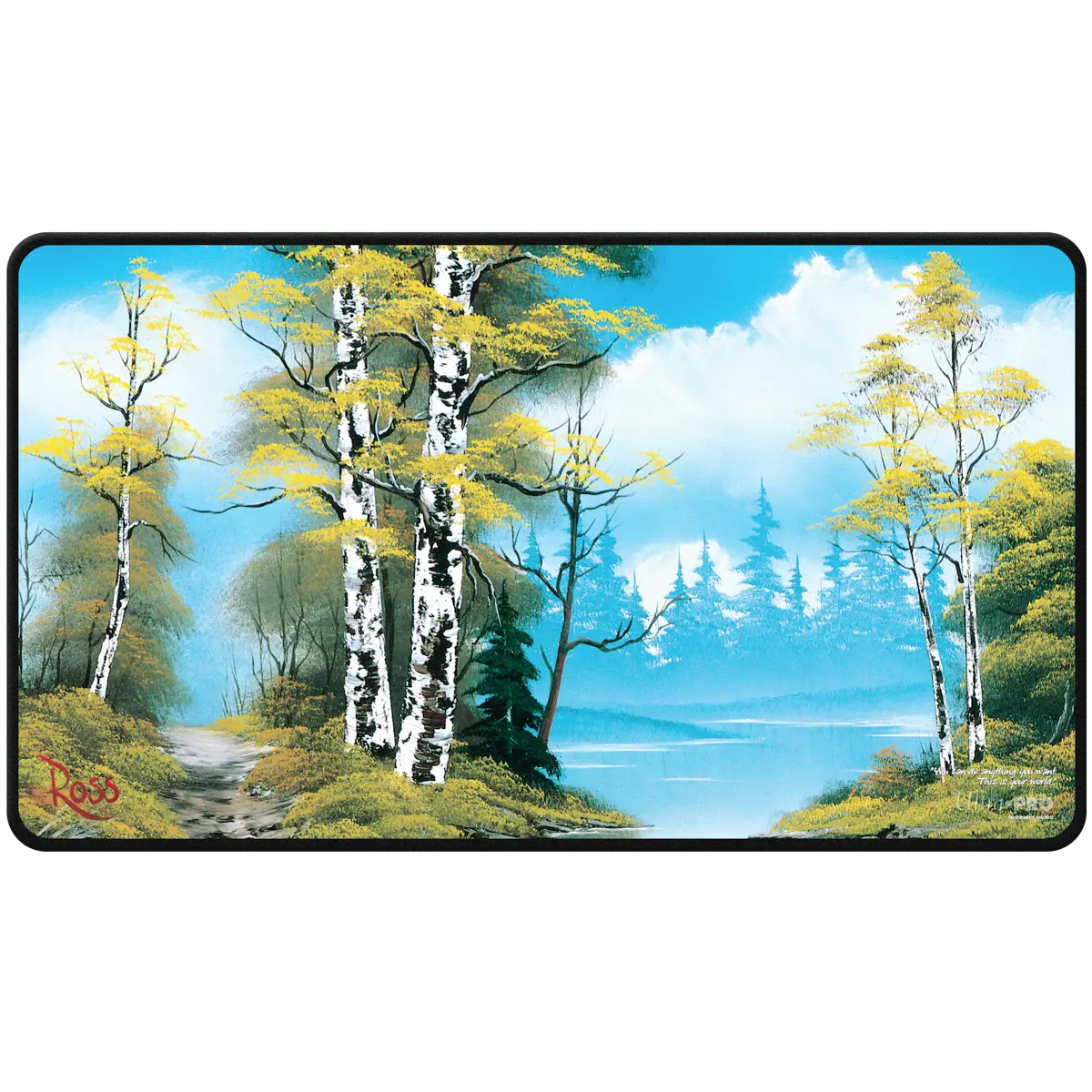 Ultra Pro - Bob Ross Lakeside Path Black Stitched Playmat