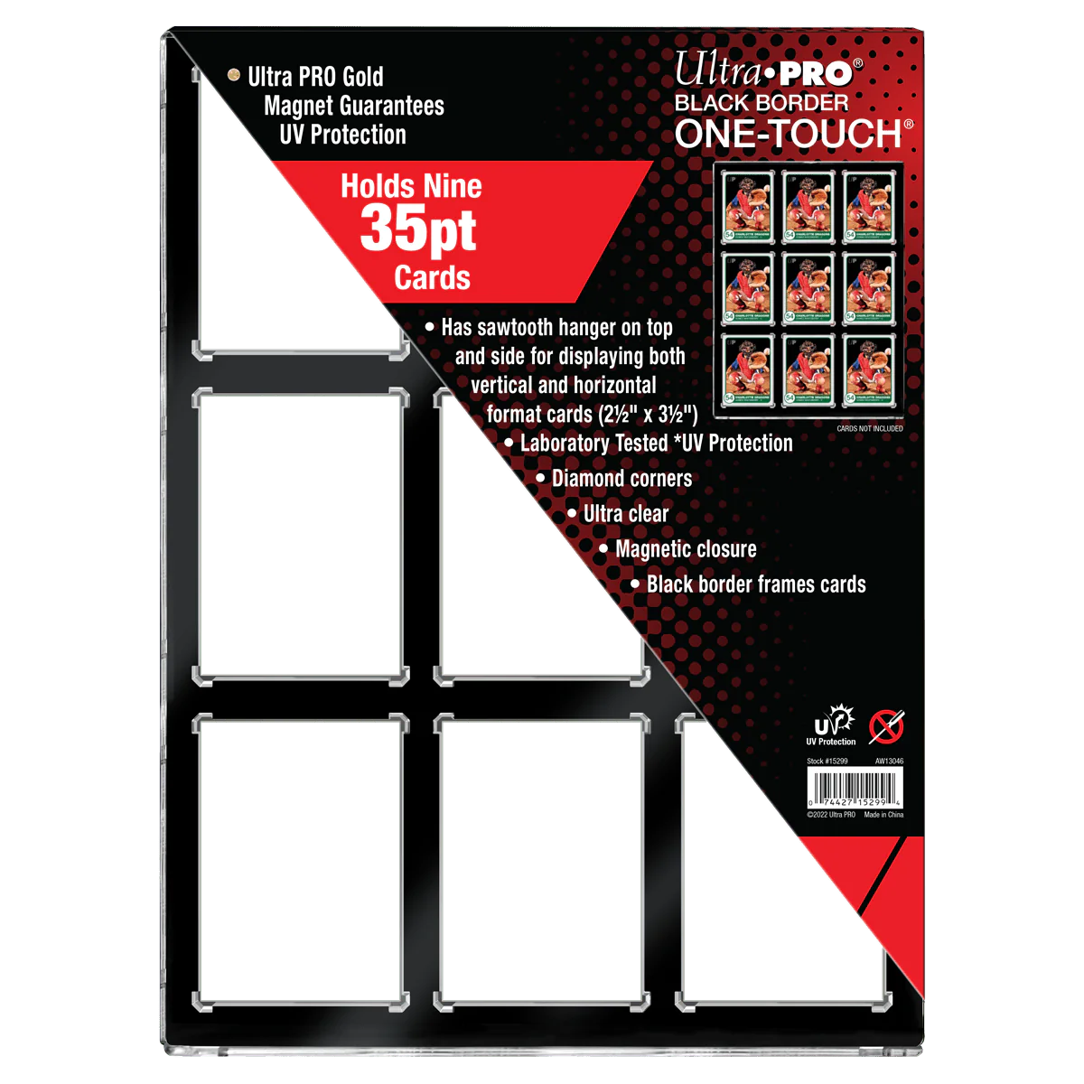 Ultra Pro - 35PT 9-Card Black Border UV ONE-TOUCH Magnetic Holder