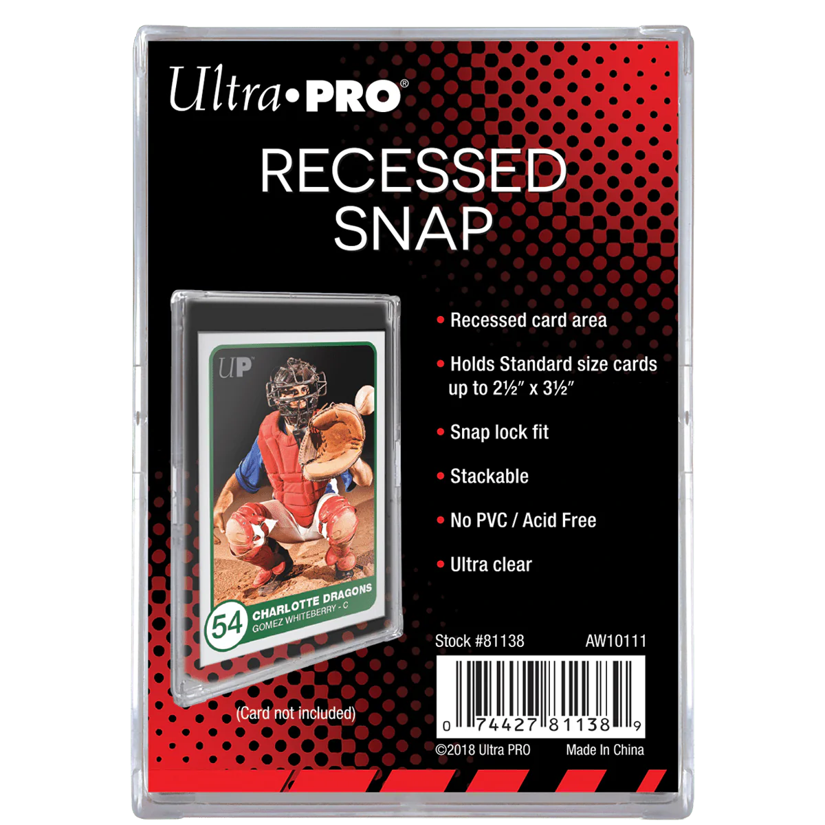 Ultra Pro - Recessed Snap Card Holder