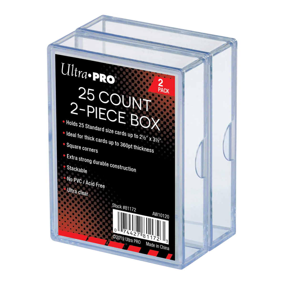 Ultra Pro - 2-Piece Storage Box - for 25 Cards - Clear (2 Boxes)