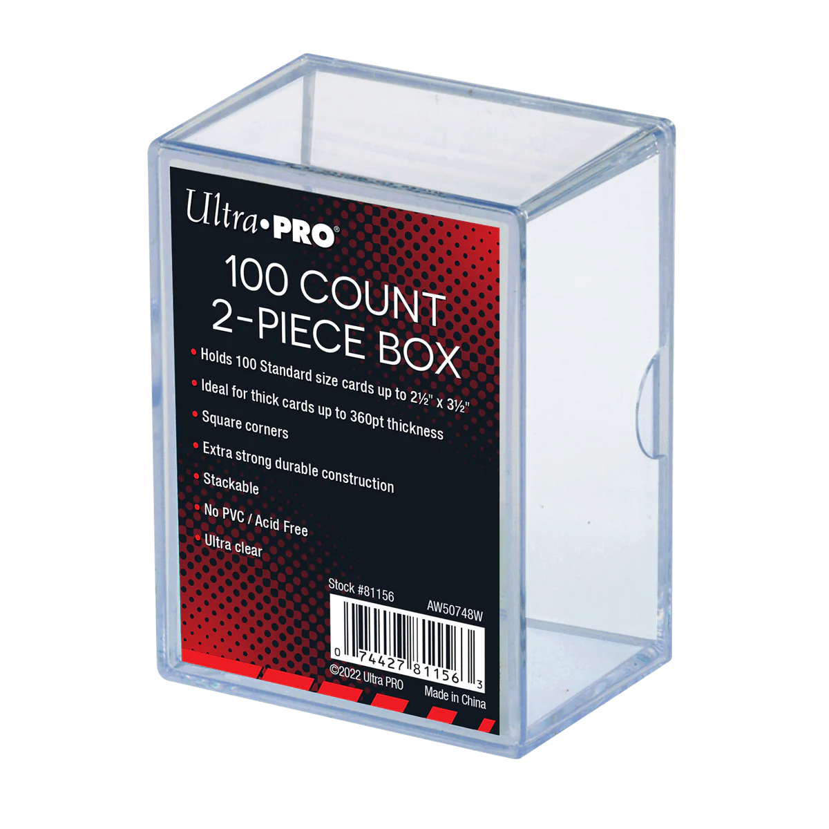 Ultra Pro - 2-Piece Storage Box - for 100 Cards - Clear