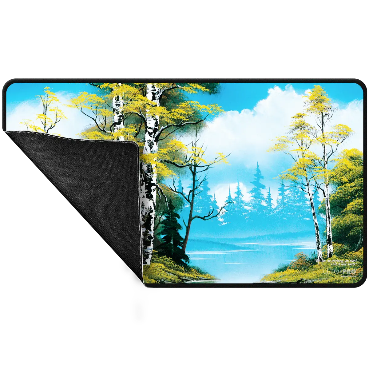 Ultra Pro - Bob Ross Lakeside Path Black Stitched Playmat